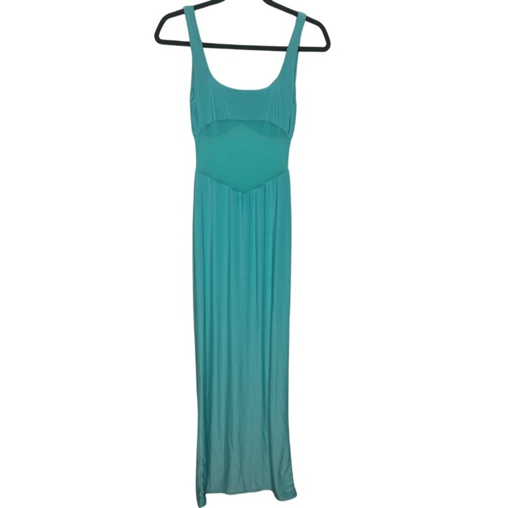 Naked Wardrobe The Smokeshow Maxi Dress Blue NWOT Hourglass Mesh Contrast Small - Picture 8 of 11